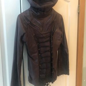 Small Womens Purple goat leather Jacket